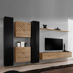 Paris Prix Ensemble Meuble TV  Switch Lamel VI  330cm Naturel & Noir