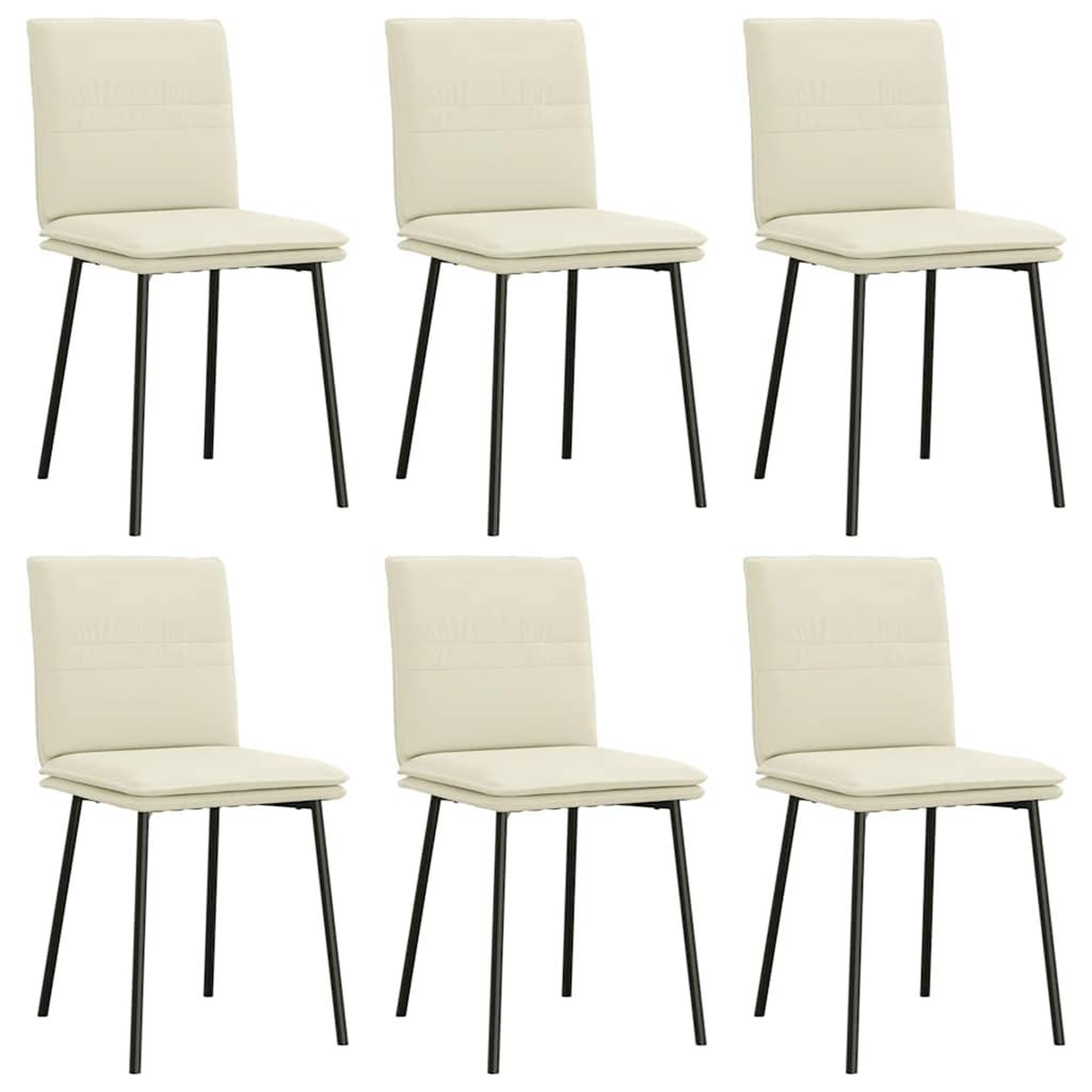 Voir la diapositive 2 : VIDAXL Chaises a manger lot de 6 creme velours