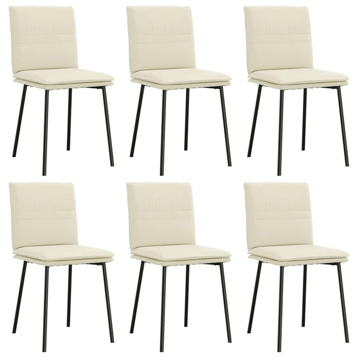 VIDAXL Chaises a manger lot de 6 creme velours