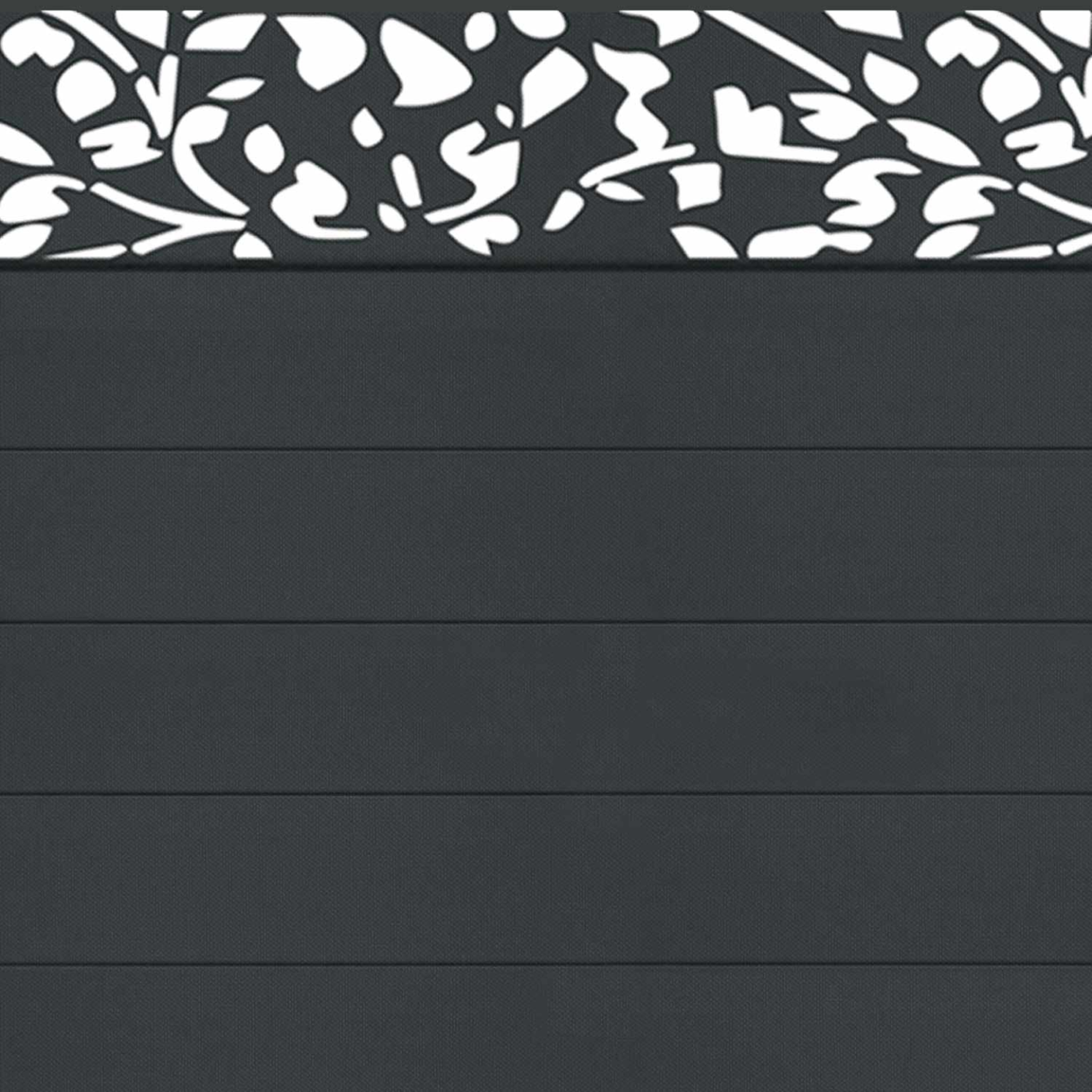 Voir la diapositive 4 : ID MARKET Brise vue occultant 1,5 x 10 m effet lames de clôture motifs flower 160 gr/m²