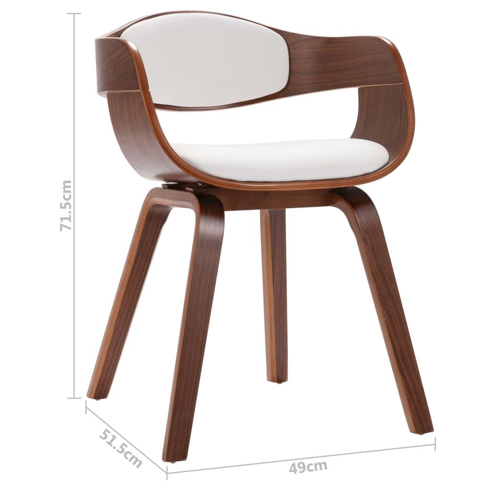 Voir la diapositive 6 : VIDAXL Chaises a manger lot de 2 bois courbe et similicuir