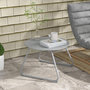 Voir la diapositive 2 : OUTSUNNY Table basse de jardin ronde Ø 60 cm métal époxy gris