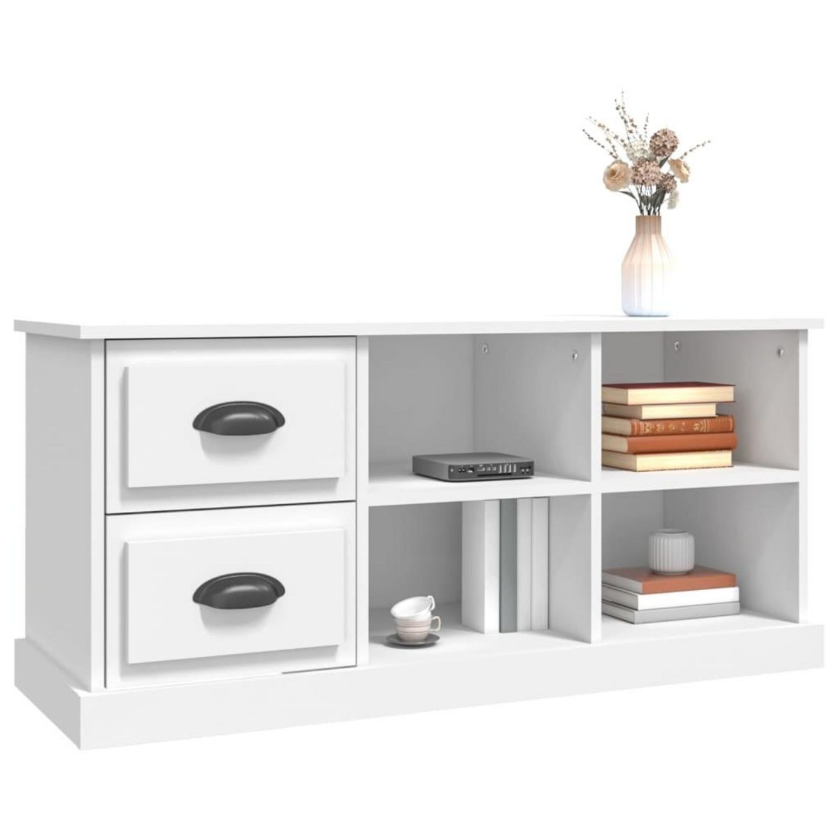 VIDAXL Meuble TV blanc 102x35,5x47,5 cm bois d'ingenierie