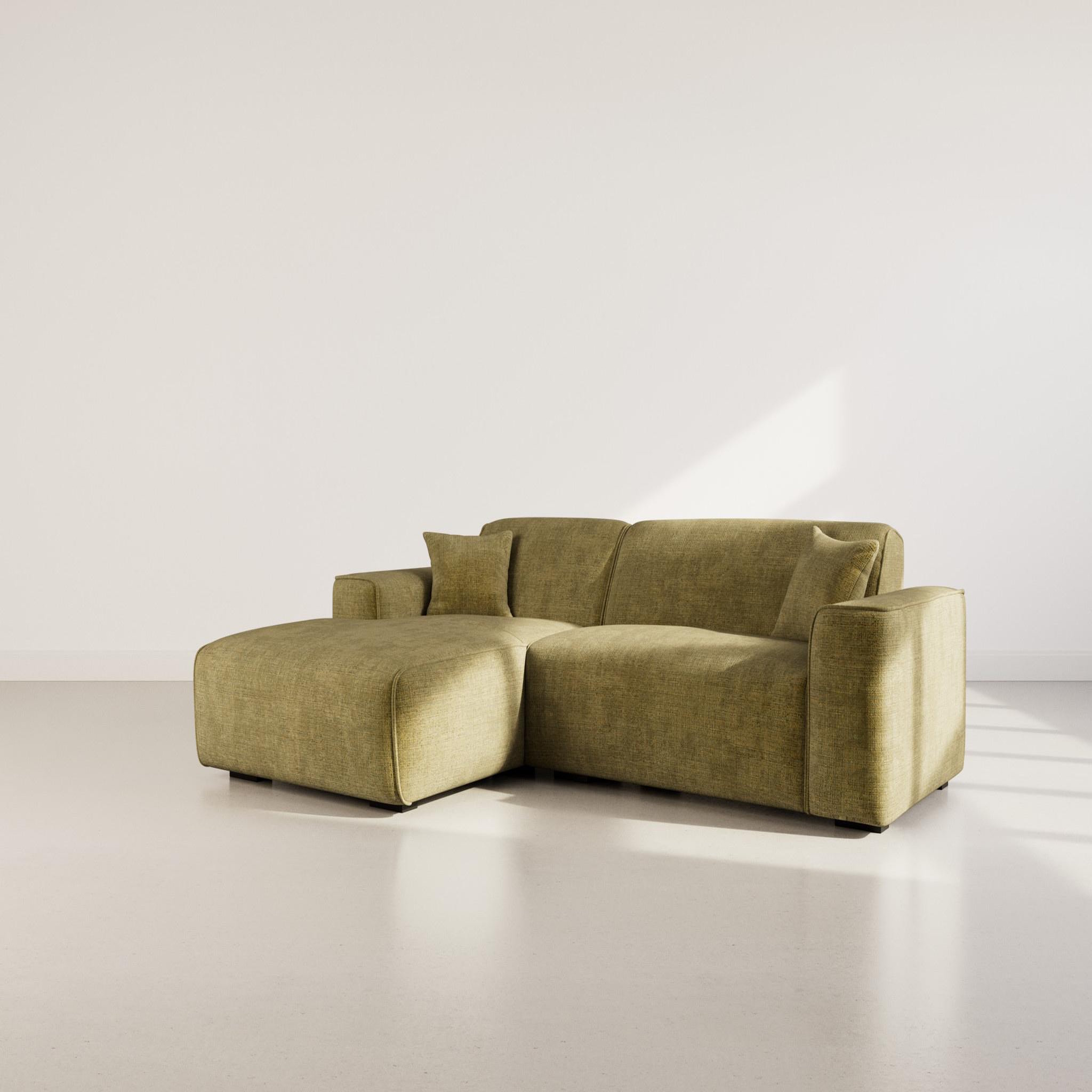 Voir la diapositive 3 : BEST MOBILIER Lison - canapé d'angle gauche 4 places en velours texturé