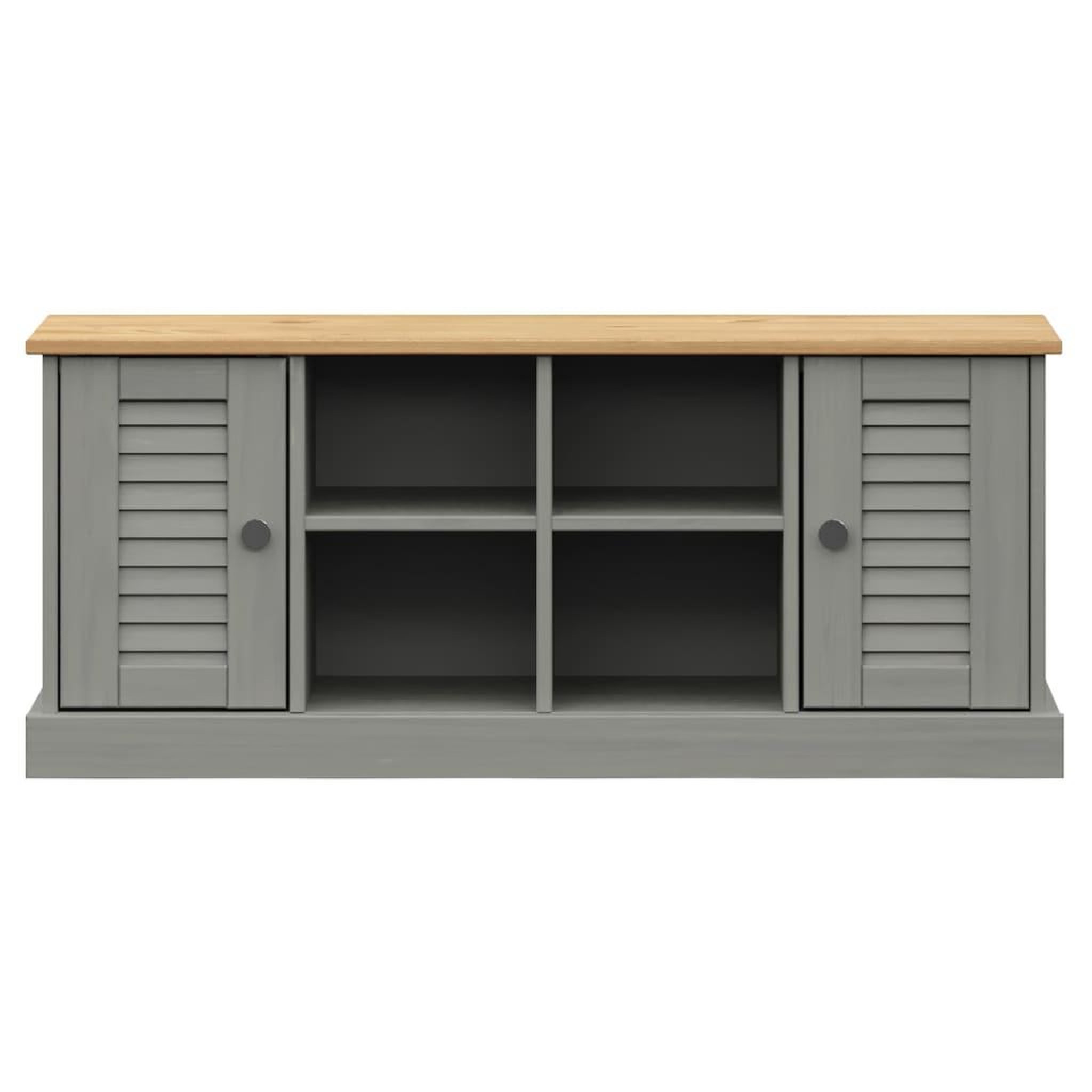 Voir la diapositive 4 : VIDAXL Banc a chaussures VIGO gris 106x35x45 cm bois massif de pin