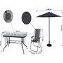Voir la diapositive 3 : Habitat et Jardin Table et chaises de jardin avec parasol en métal  Convivia  - 6 places - Gris anthracite