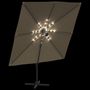 Voir la diapositive 4 : VIDAXL Parasol cantilever a LED Taupe 400x300 cm