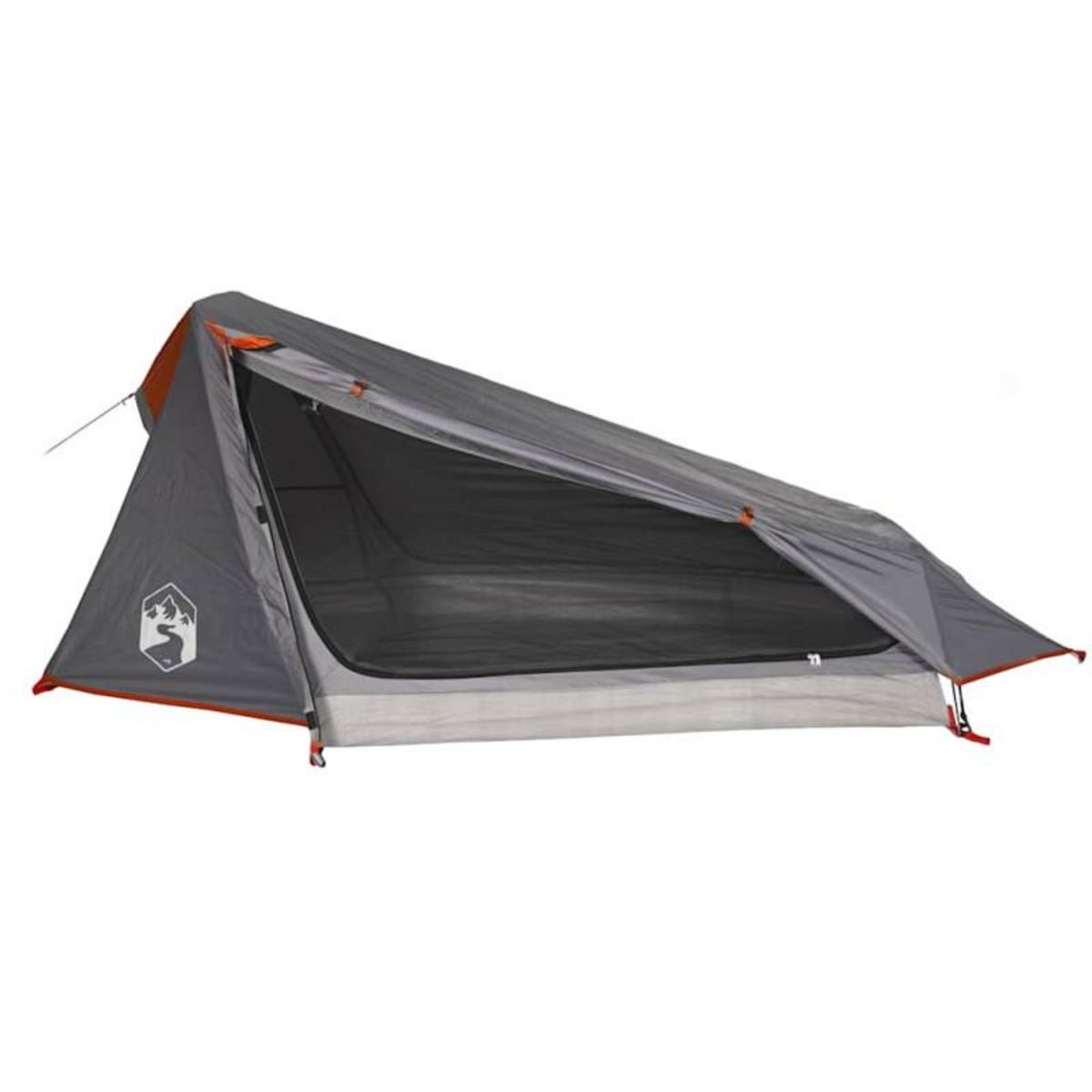 VIDAXL Tente de camping tunnel 1 personne gris et orange imperméable