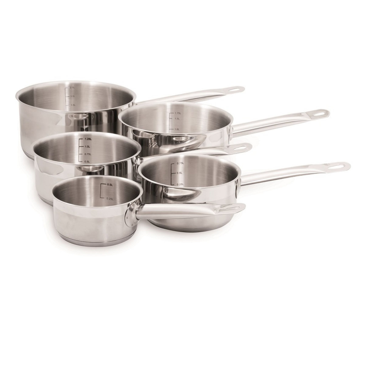 BAUMALU Lot de 5 casseroles induction en acier inoxydable GASTRONOMIE
