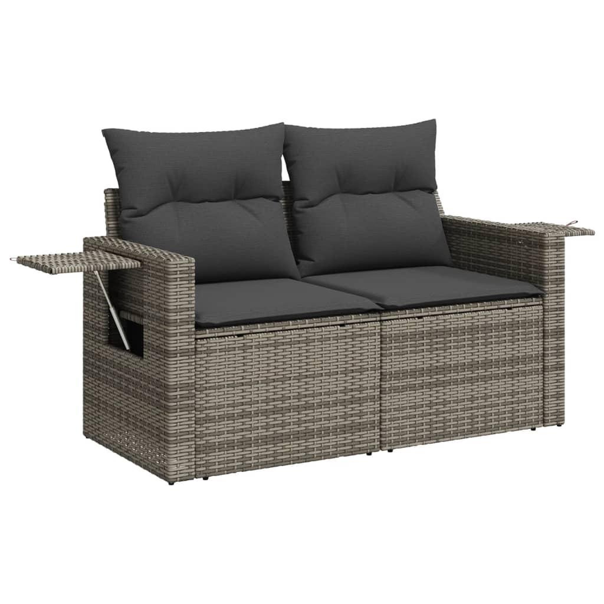 Voir la diapositive 5 : VIDAXL Salon de jardin 11 pcs avec coussins gris resine tressee