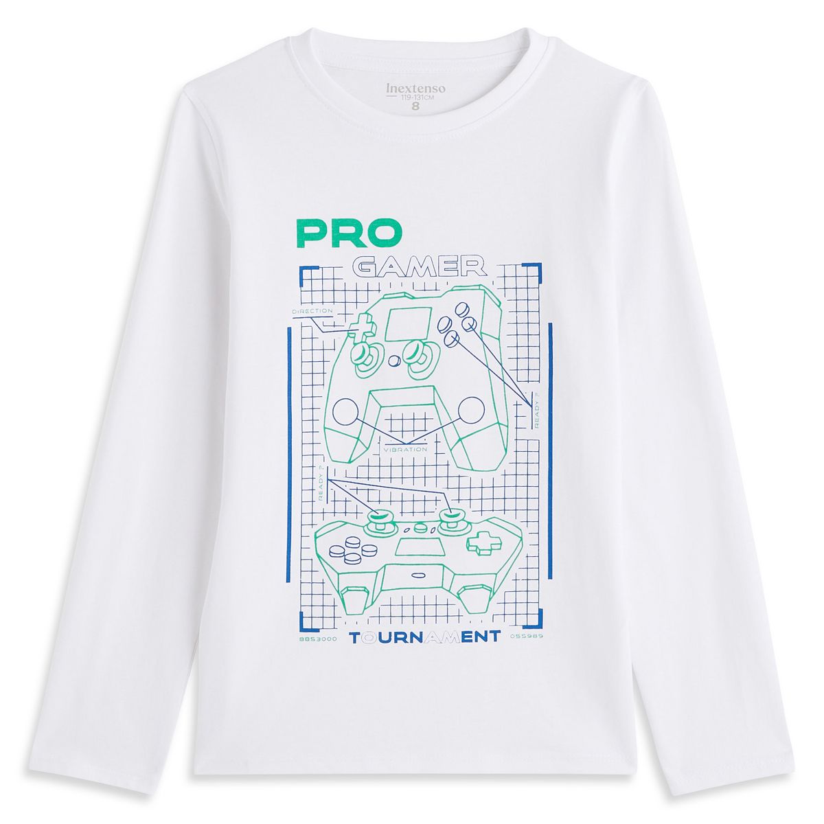 INEXTENSO T-shirt manches longues blanc garçon en coton 