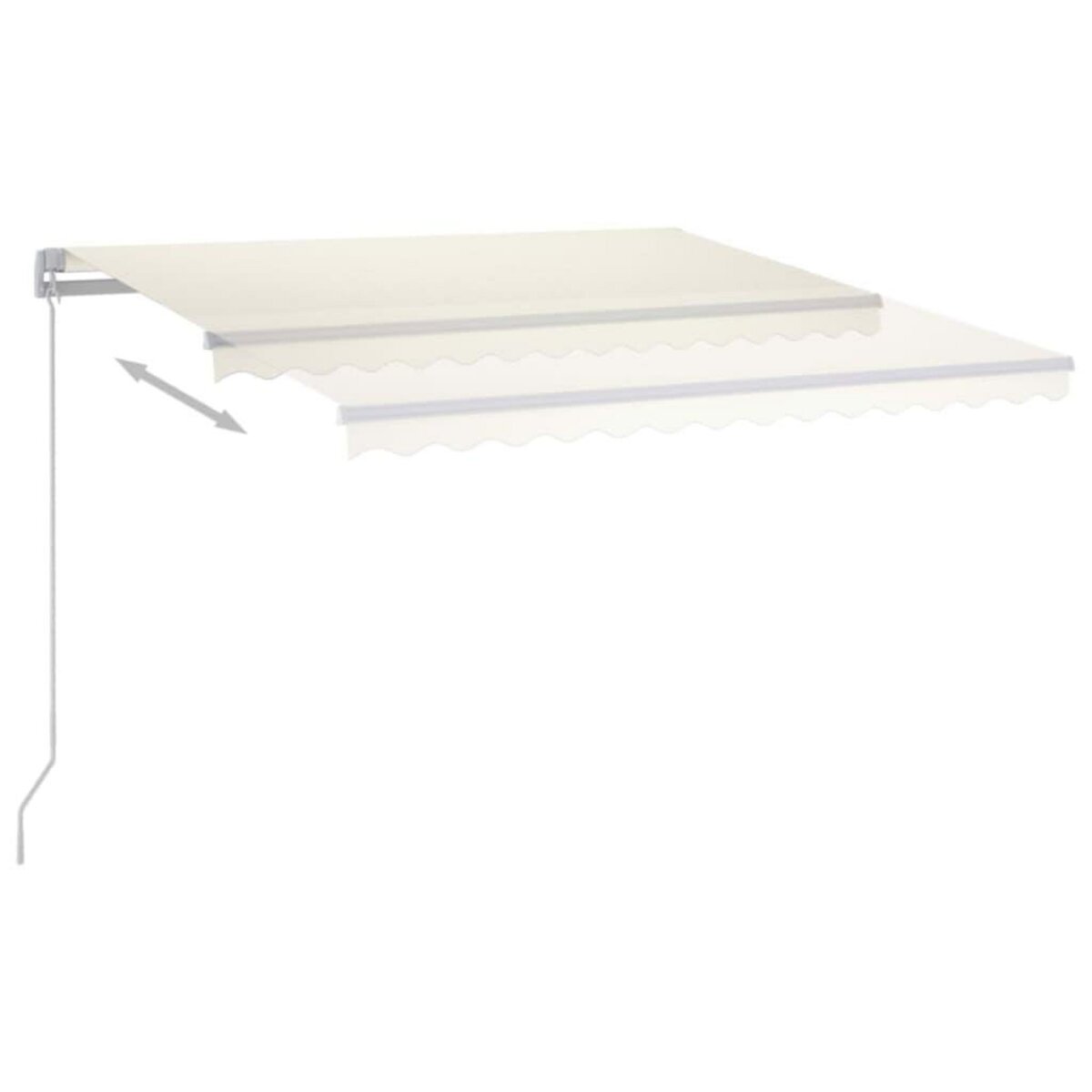 VIDAXL Auvent manuel retractable avec LED 450x300 cm Creme