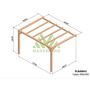 Voir la diapositive 2 : JARDIDECO Pergola adossée en lamellé-collée Calais 400 x 300 cm - Mardeland