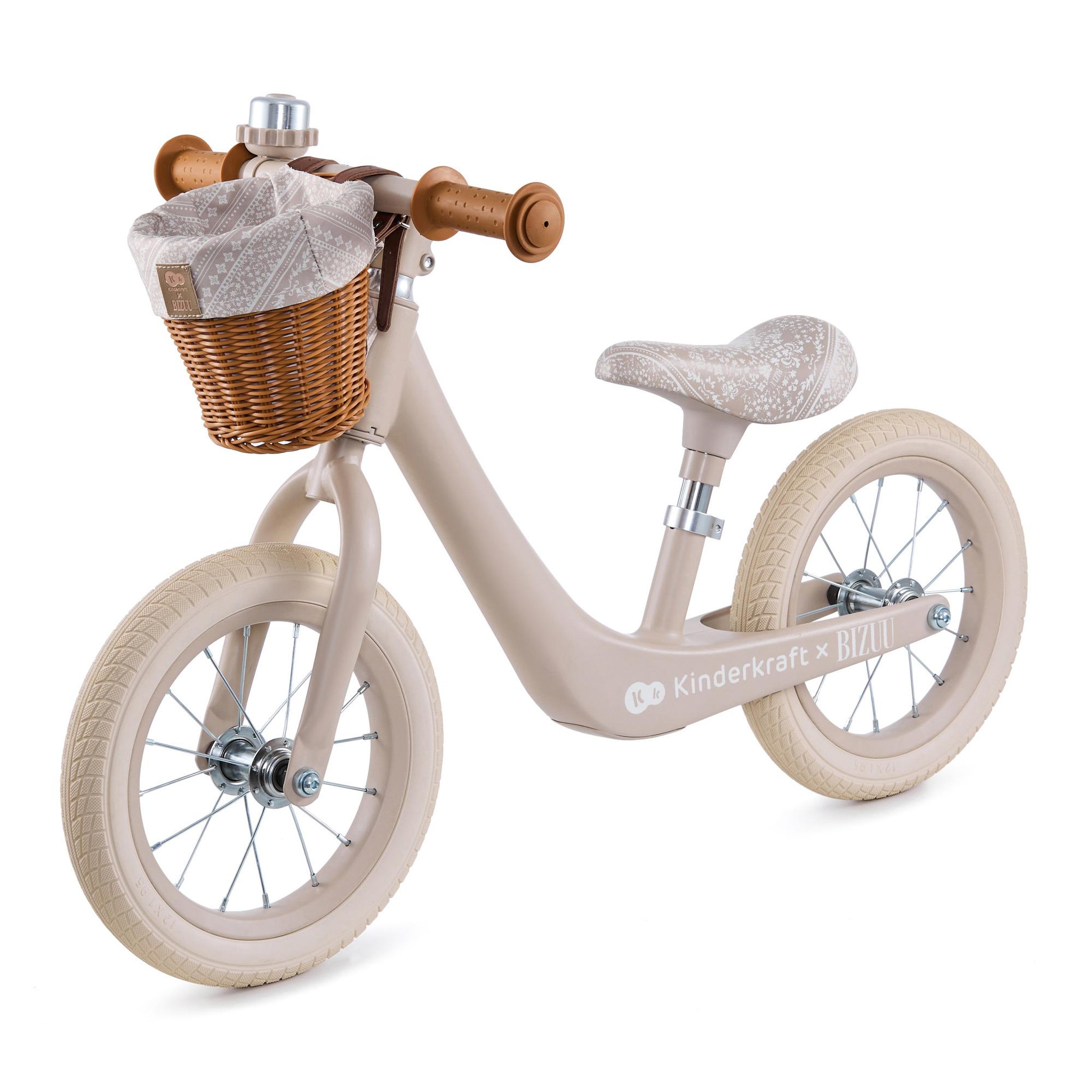 Voir la diapositive 1 : KINDERKRAFT Draisienne rétro - vélo d'équilibre avec panier et clochette
