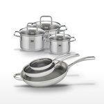 ELO Lot de 3 Poêles 24/28/32 cm et 3 Faitouts 12/14/16 cm Elo Relief Evolution