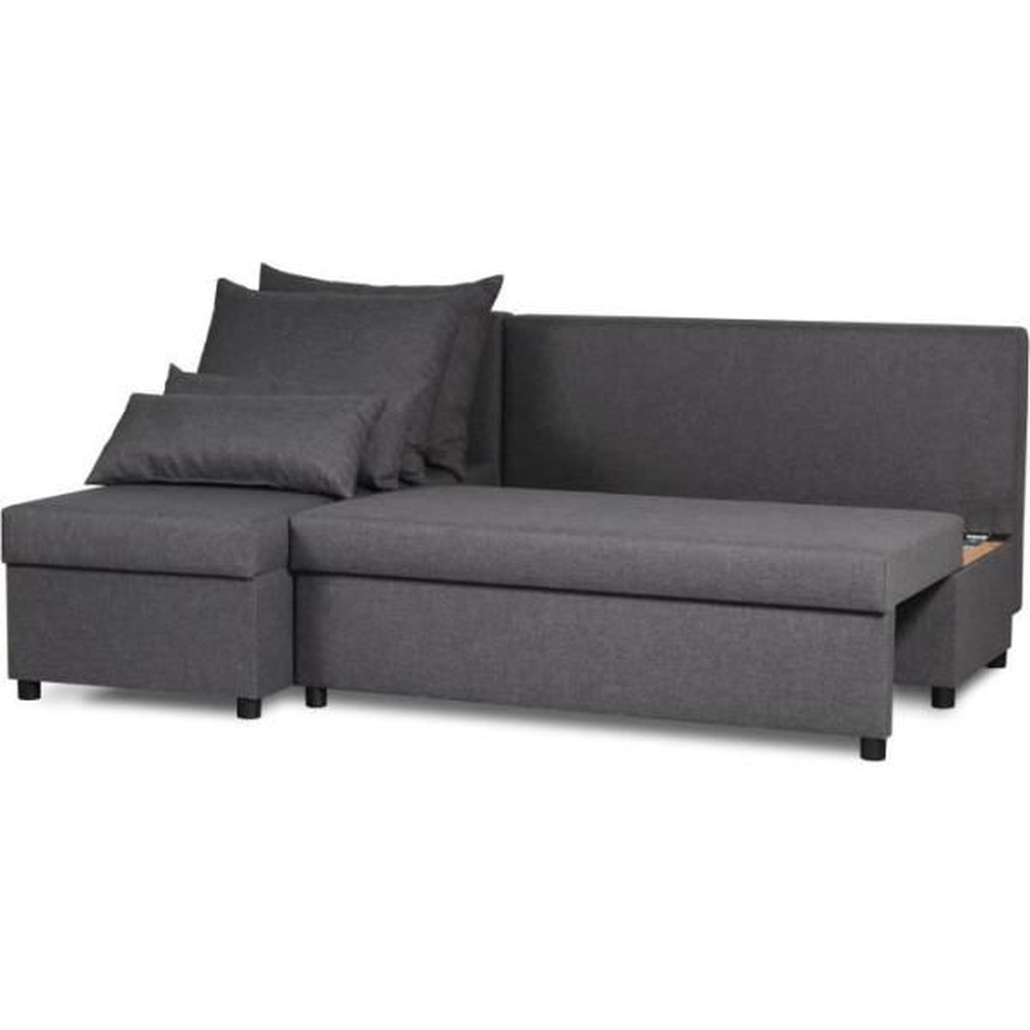Voir la diapositive 3 : MARKET24 Canapé d'angle réversible – Tissu Gris – L 192 x P 143 x H 79 cm – JOSS - Fabriqué en Ukraine