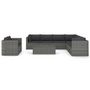 Voir la diapositive 3 : VIDAXL Salon de jardin 10 pcs avec coussins Resine tressee Gris