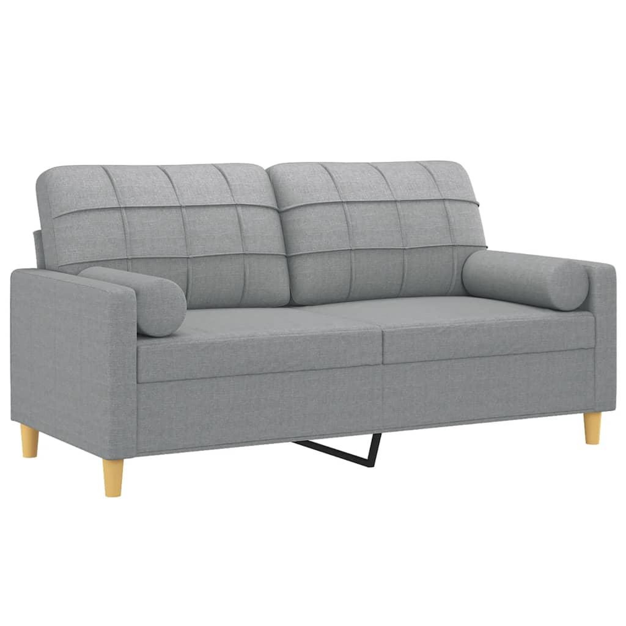 Voir la diapositive 3 : VIDAXL Canape 2 places avec oreillers gris clair 140 cm tissu