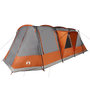 Voir la diapositive 5 : VIDAXL Tente de camping tunnel 4 personnes gris et orange impermeable