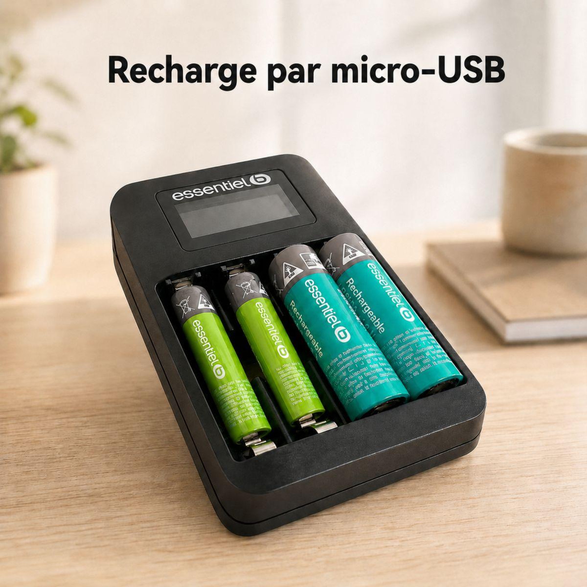 Voir la diapositive 5 : ESSENTIEL B Chargeur de piles +lr06 aa x2 2100nimh+lr03 aaa x2 700nimh