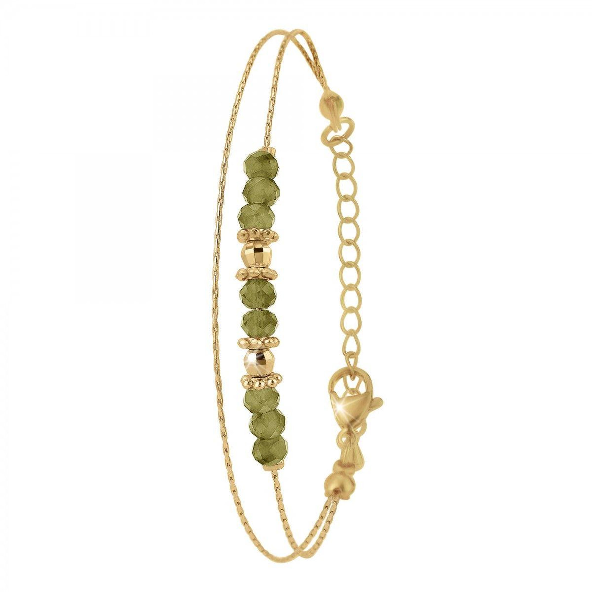 SC BOHEME Bracelet double tour par SC Bohème orné de pierres de Jade