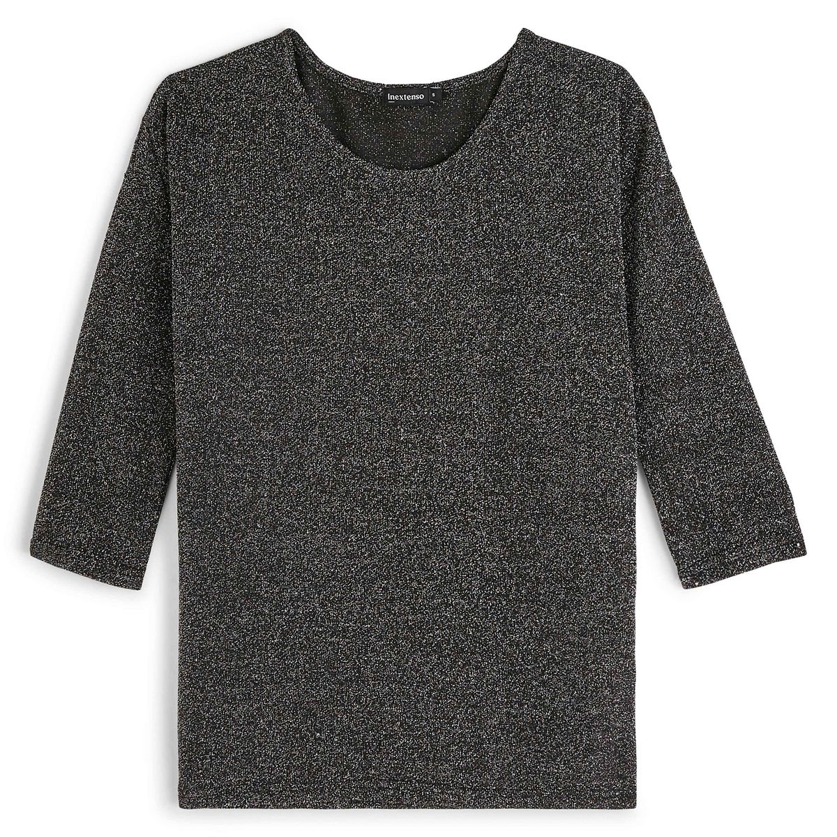 INEXTENSO T-shirt manches 3/4 noir femme