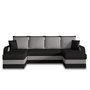 Voir la diapositive 1 : BEST MOBILIER Valos - canapé panoramique en u - 7 places - convertible avec coffre - en velours