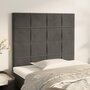 Voir la diapositive 1 : VIDAXL Tetes de lit 2 pcs Gris fonce 80x5x78/88 cm Velours