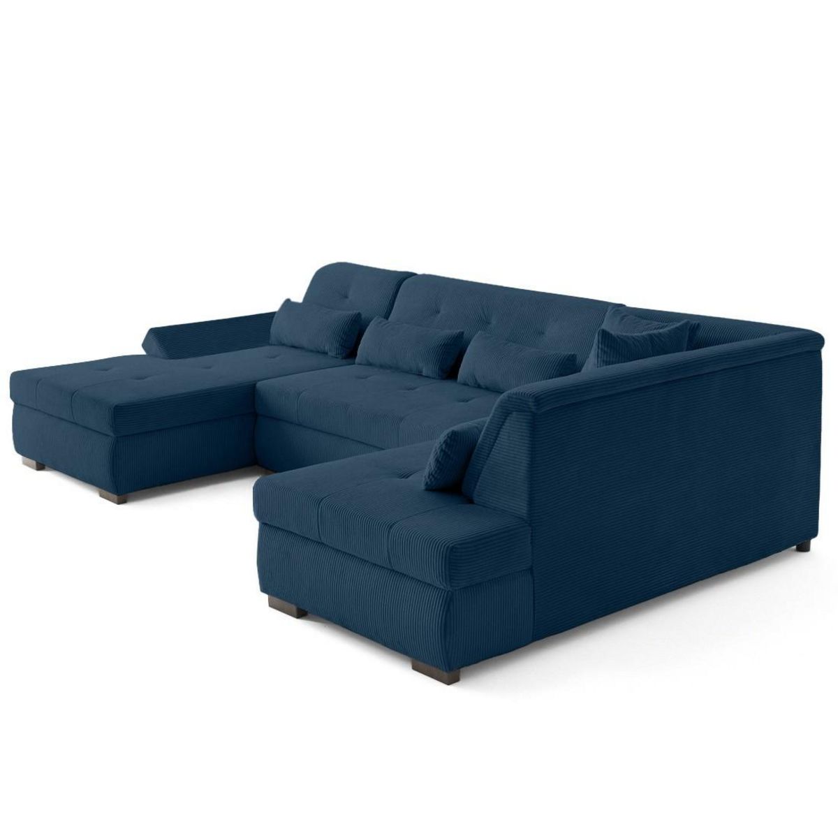 LISA DESIGN Vermont s - canapé panoramique d'angle droit 7 places en velours côtelé