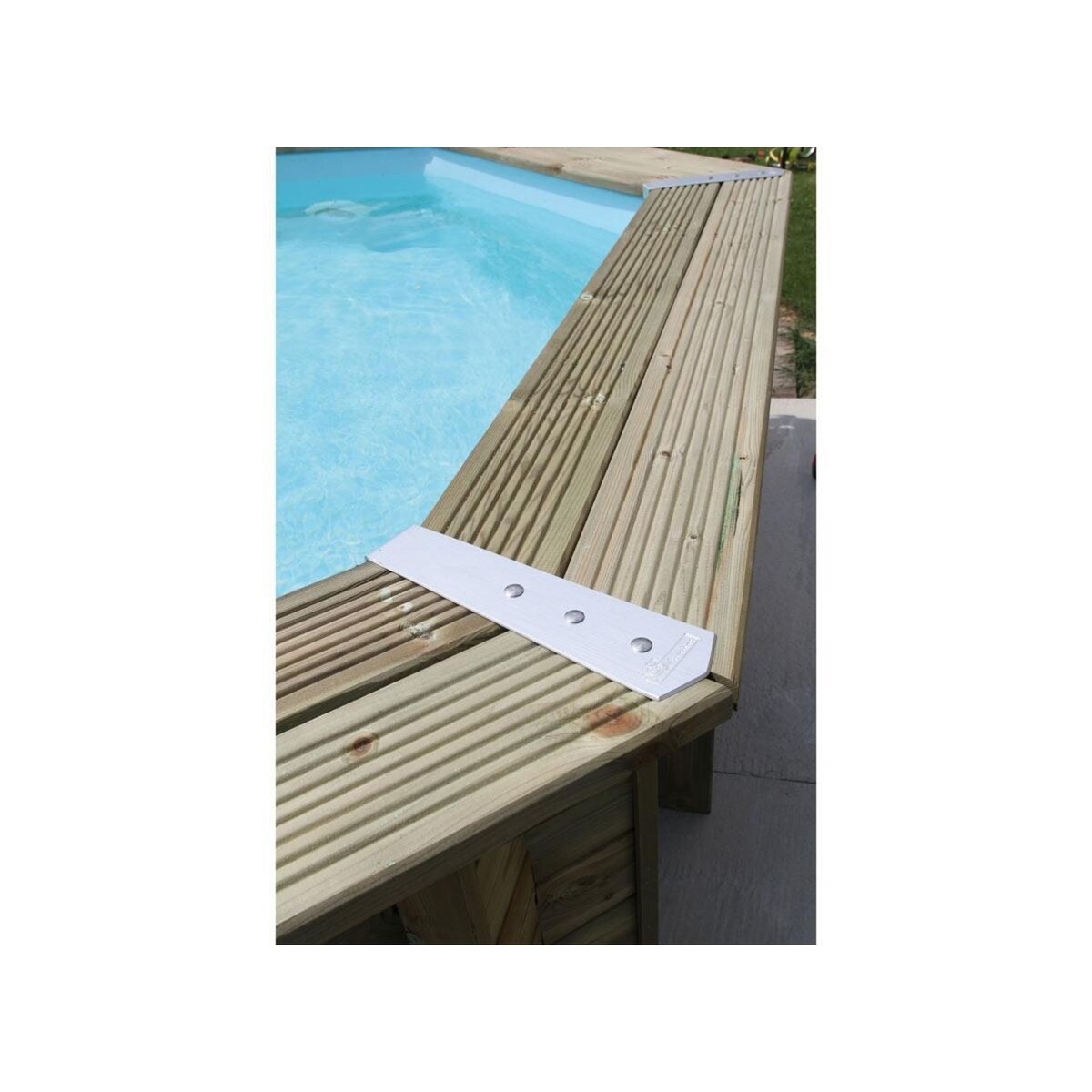 Ubbink Piscine bois Océa 4,30 x 1,20 m - Liner gris - Ubbink