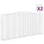 Voir la diapositive 2 : VIDAXL Paniers a gabions arques 2 pcs 400x30x180/200 cm Fer galvanise