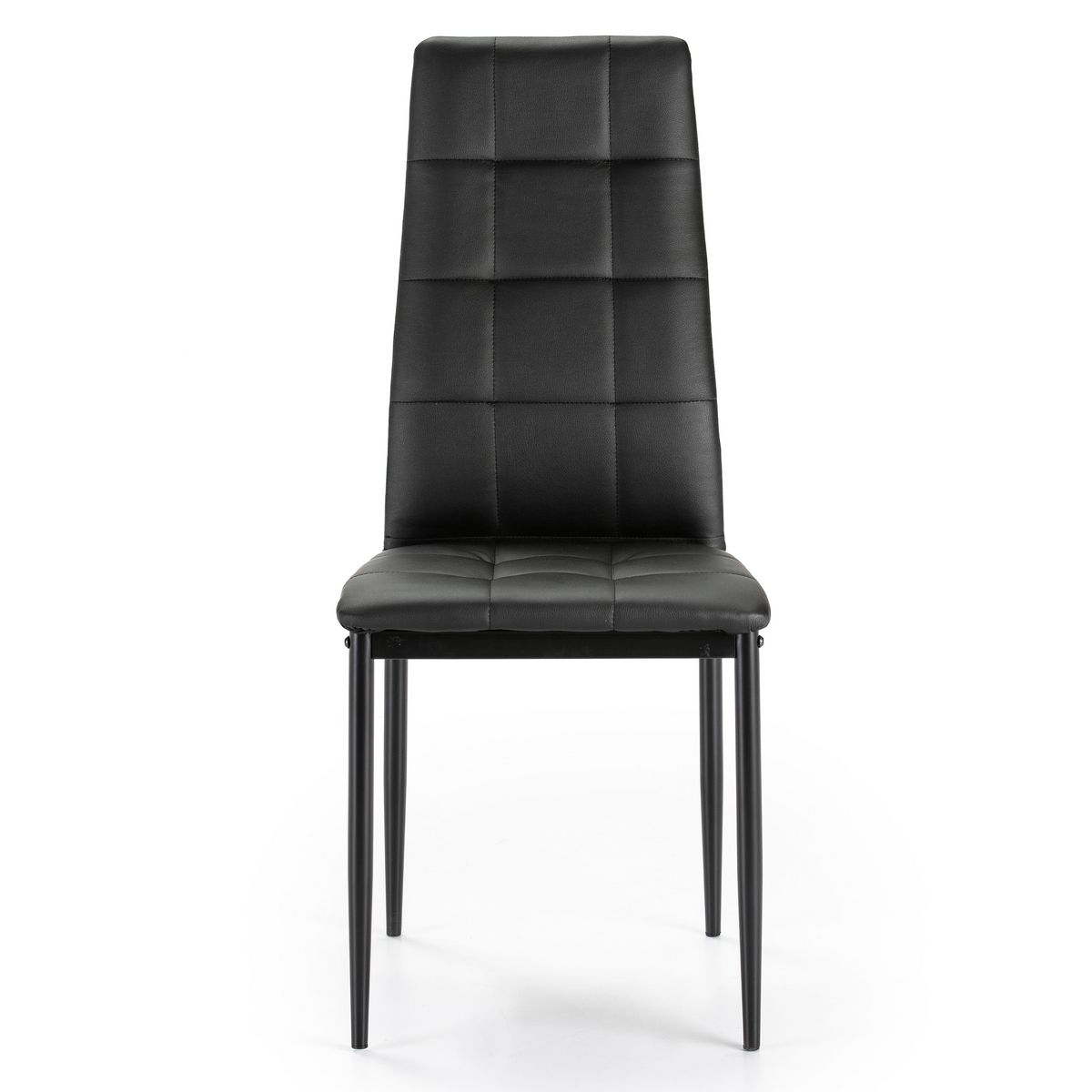 VS VENTA-STOCK Set de 4 chaises Salon Chelsea tapissées Noir, 42 cm x 51 cm x 97 cm