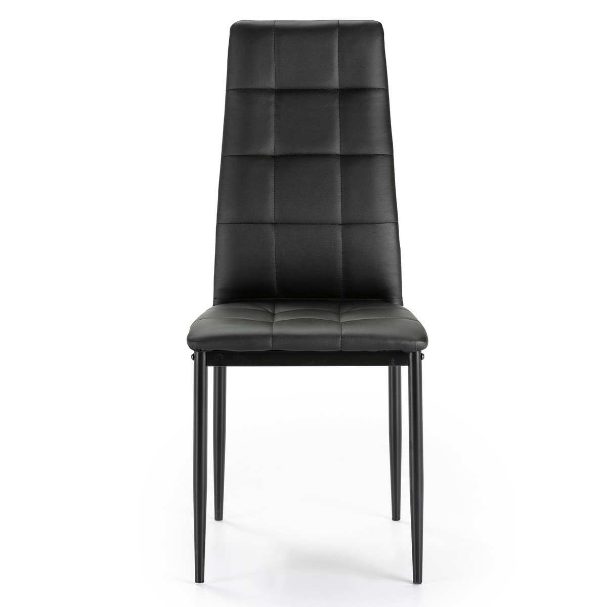 VS VENTA-STOCK Set de 4 chaises Salon Chelsea tapissées Noir, 42 cm x 51 cm x 97 cm