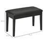 Voir la diapositive 3 : HOMCOM Banquette tabouret siège pour piano avec coffre de rangement pied bois hévéa revêtement synthétique noir