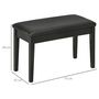 Voir la diapositive 3 : HOMCOM Banquette tabouret siège pour piano avec coffre de rangement pied bois hévéa revêtement synthétique noir
