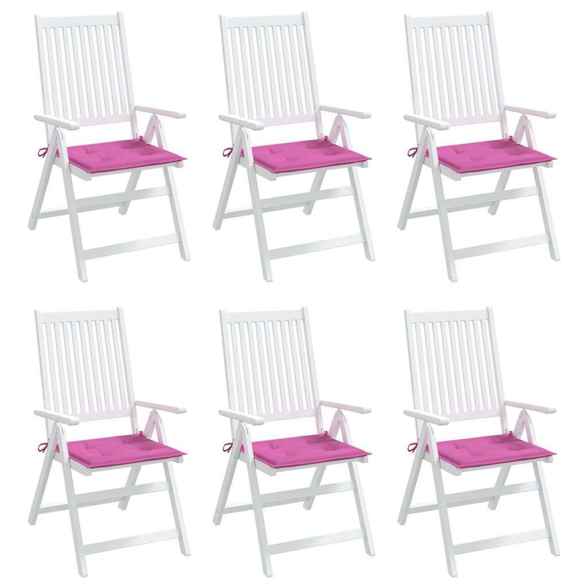 Voir la diapositive 4 : VIDAXL Coussins de chaise de jardin lot de 6 rose 50x50x3 cm tissu