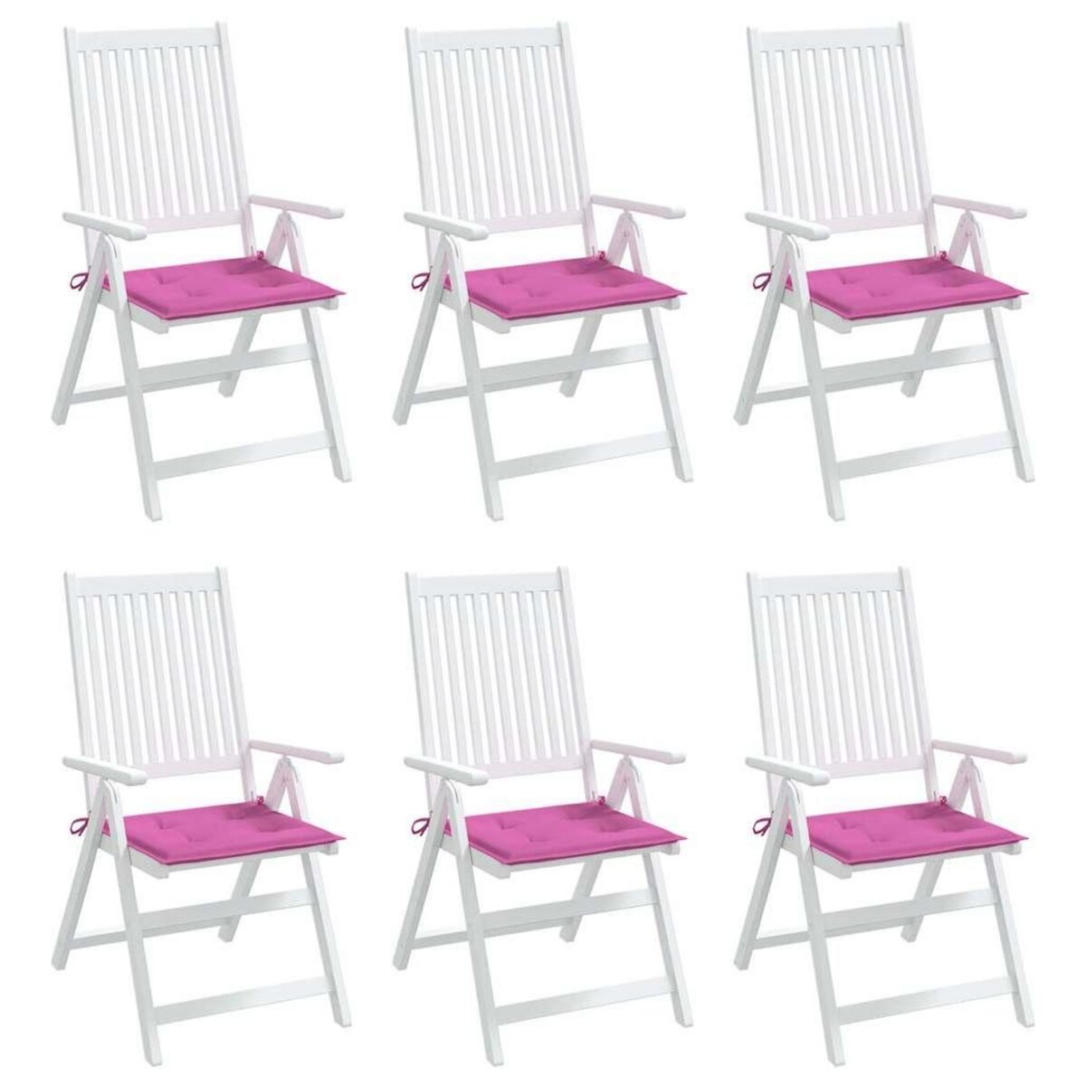VIDAXL Coussins de chaise de jardin lot de 6 rose 50x50x3 cm tissu