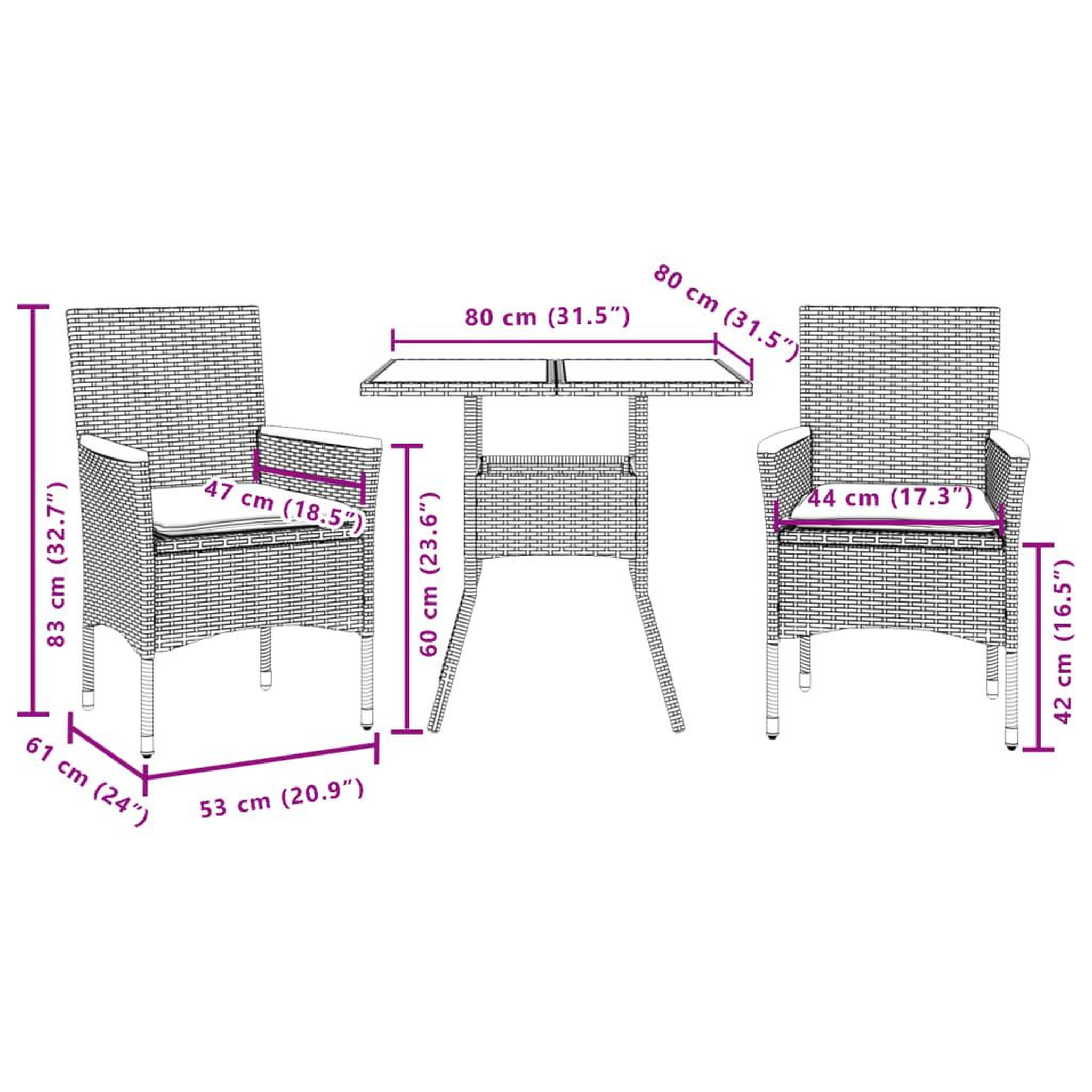 Voir la diapositive 6 : VIDAXL Ensemble a manger de jardin et coussins 3 pcs gris rotin acacia