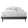 Voir la diapositive 2 : SEPTNUITS PACK Matelas + sommier kit gris Memo Bio Mousse à mémoire de forme Maxi épaisseur + Couette + 2 oreillers