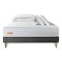 Voir la diapositive 2 : SEPTNUITS PACK Matelas + sommier kit gris Memo Bio Mousse à mémoire de forme Maxi épaisseur + Couette + 2 oreillers
