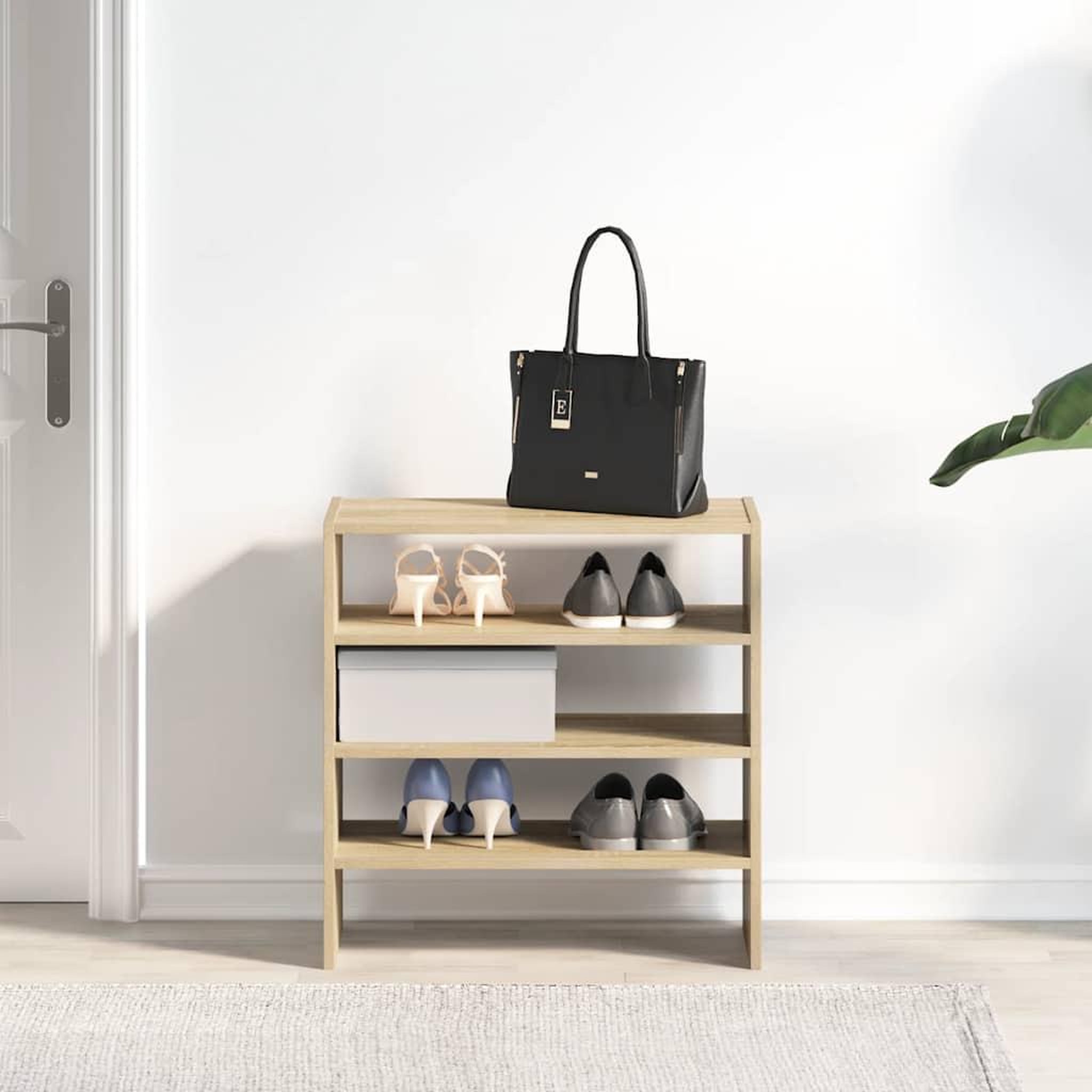 Voir la diapositive 3 : VIDAXL Etageres a chaussures 2 pcs empilable chene sonoma 60x30x30,5cm