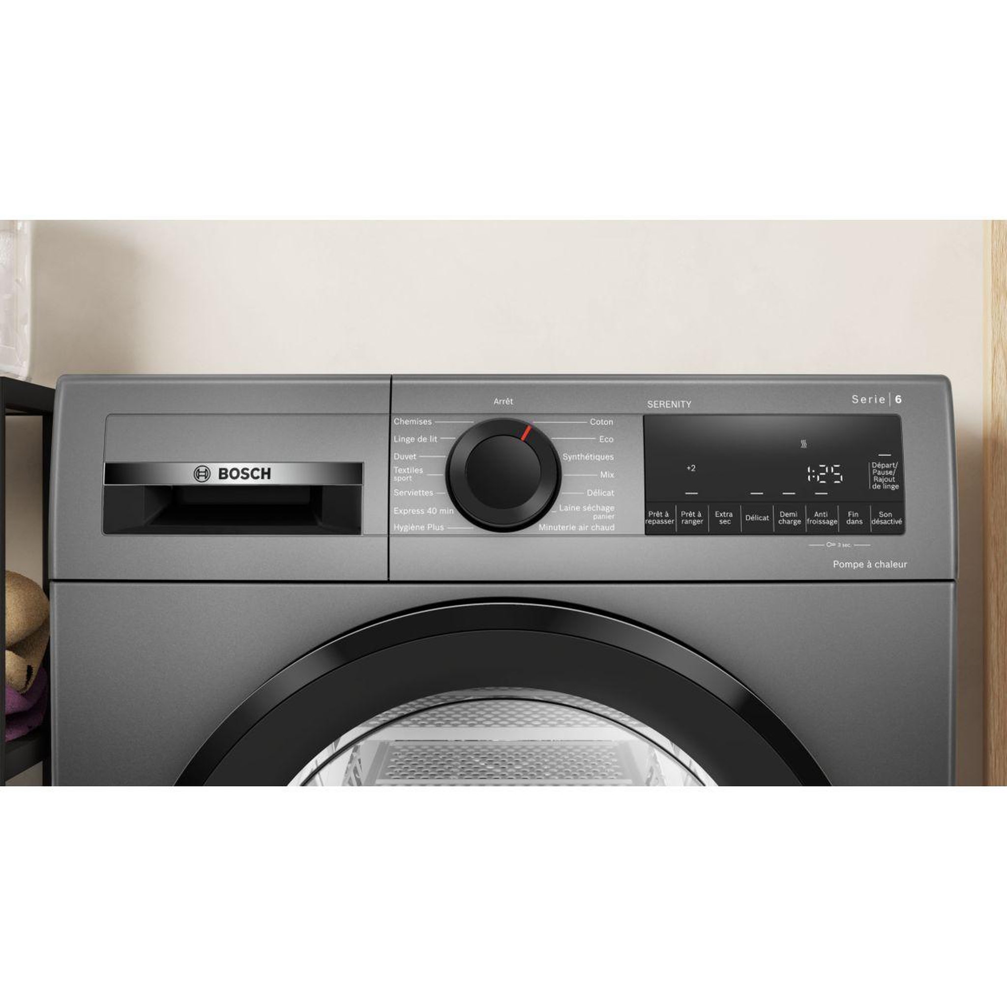 Voir la diapositive 4 : BOSCH Sèche linge pompe à chaleur WQG233DYFR 8kg - Soin quotidien & Soin expert & Anti-vibrations