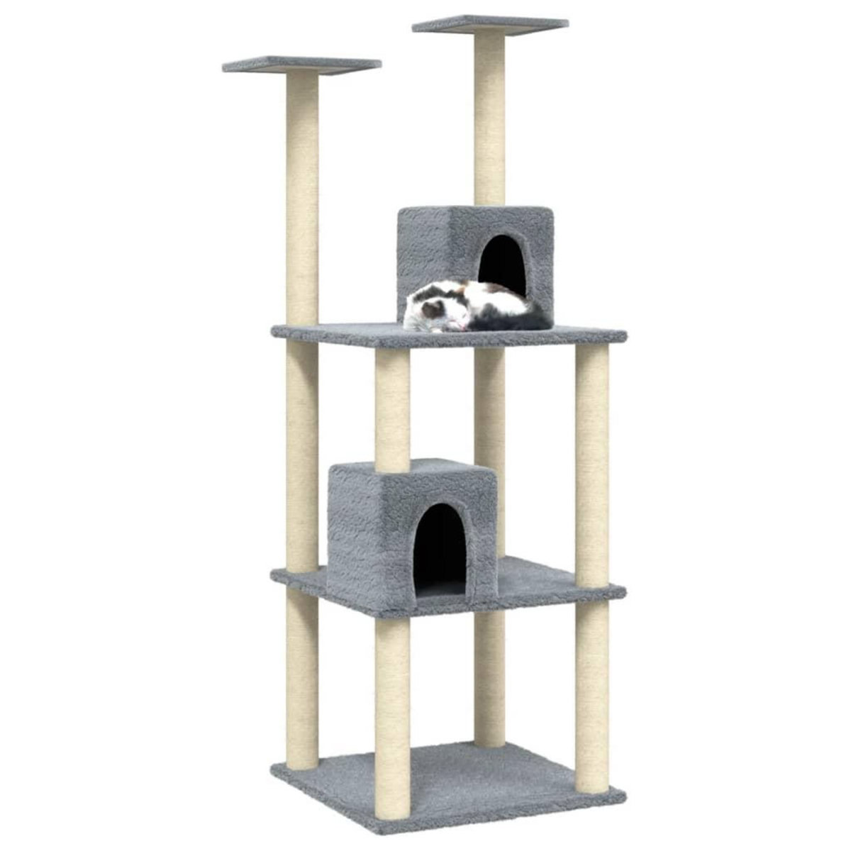 VIDAXL Arbre a chat avec griffoirs en sisal Gris clair 141 cm