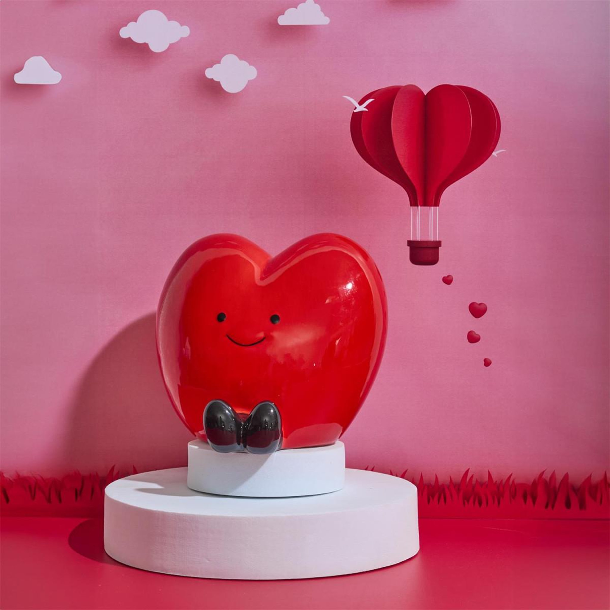 Voir la diapositive 4 : The concept Factory Tirelire Déco Cœur  Kawaii  14cm Rouge