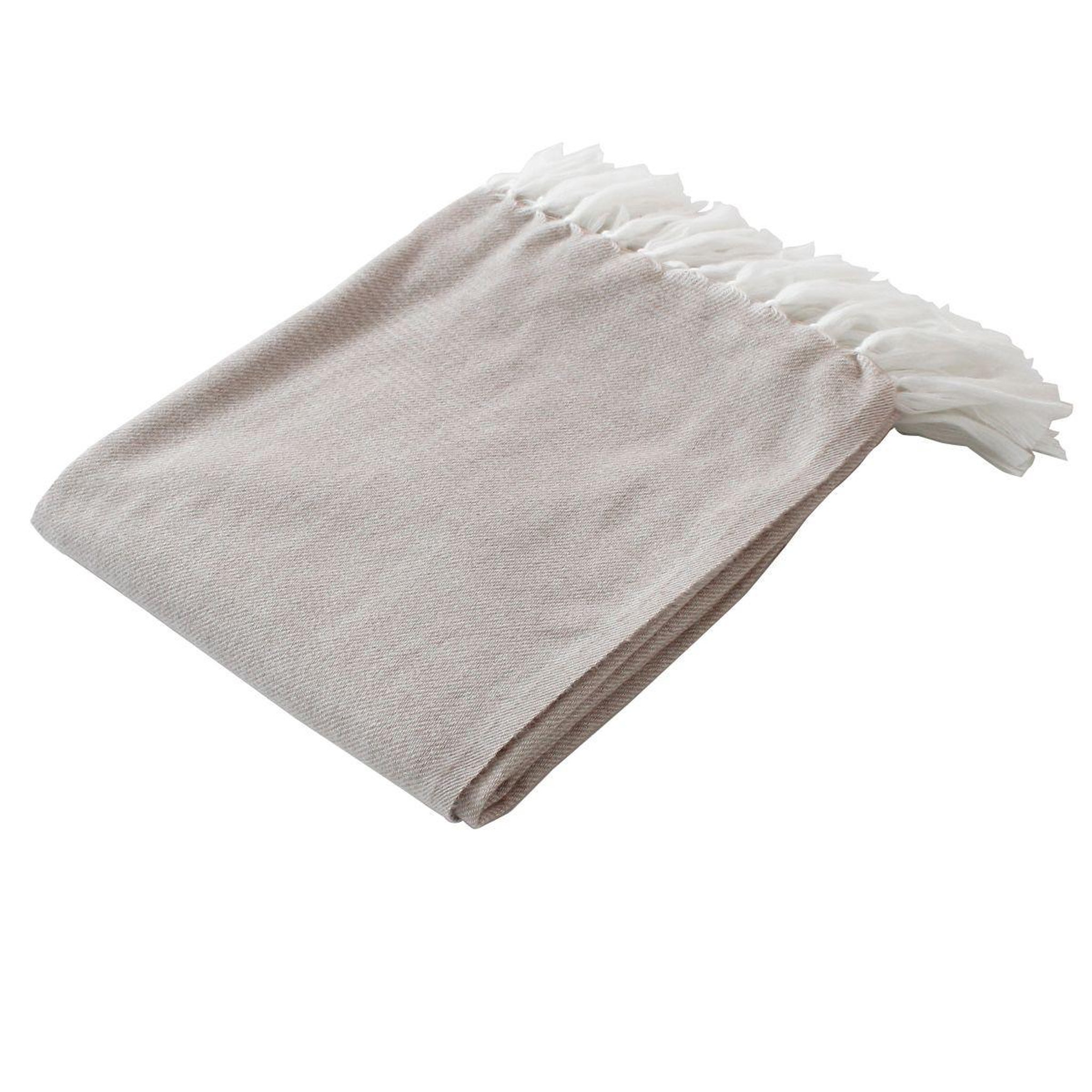 ENJOY HOME Plaid uni à franges xl  dobby  180x220cm beige