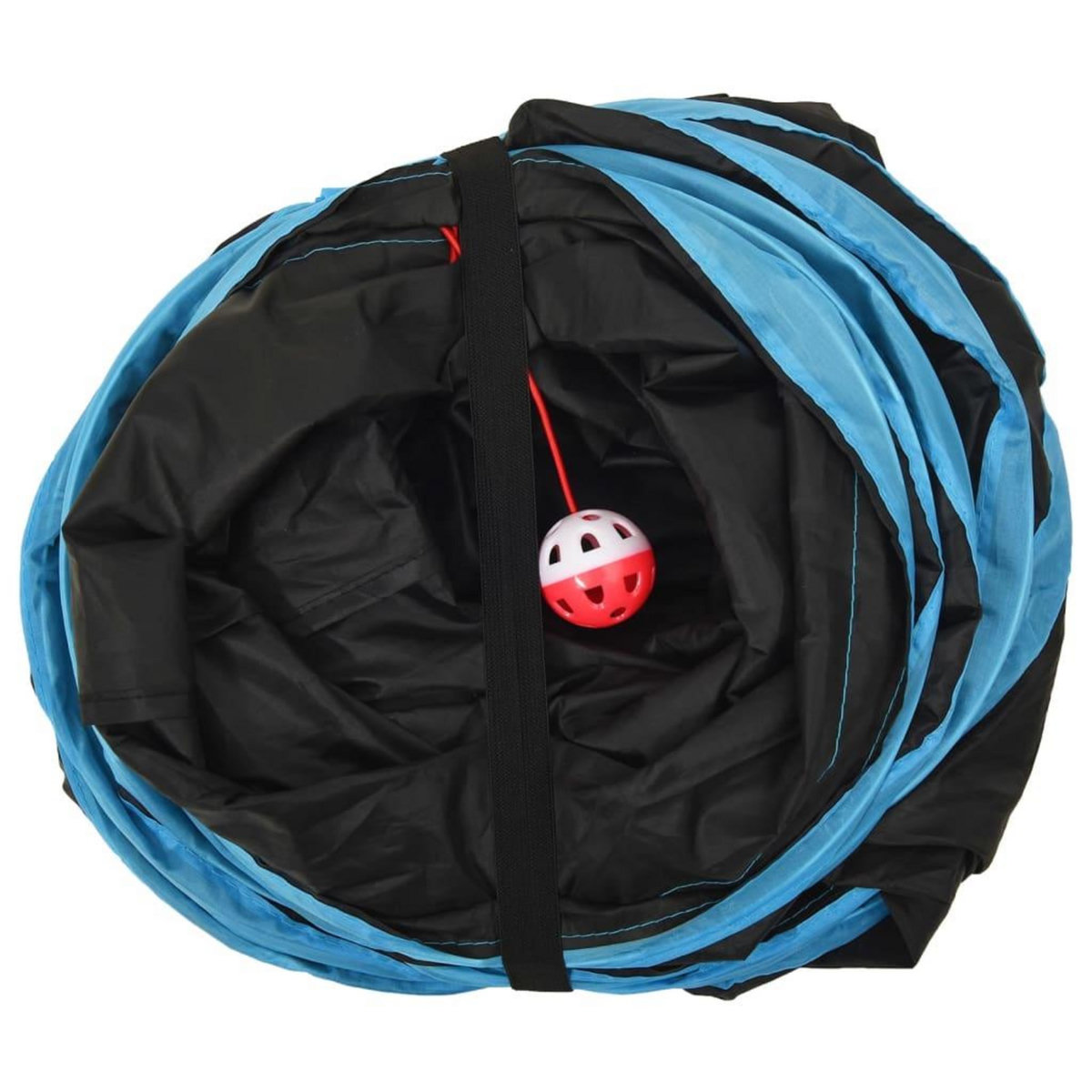 VIDAXL Tunnel pour chats a 3 voies Noir et bleu 25 cm Polyester