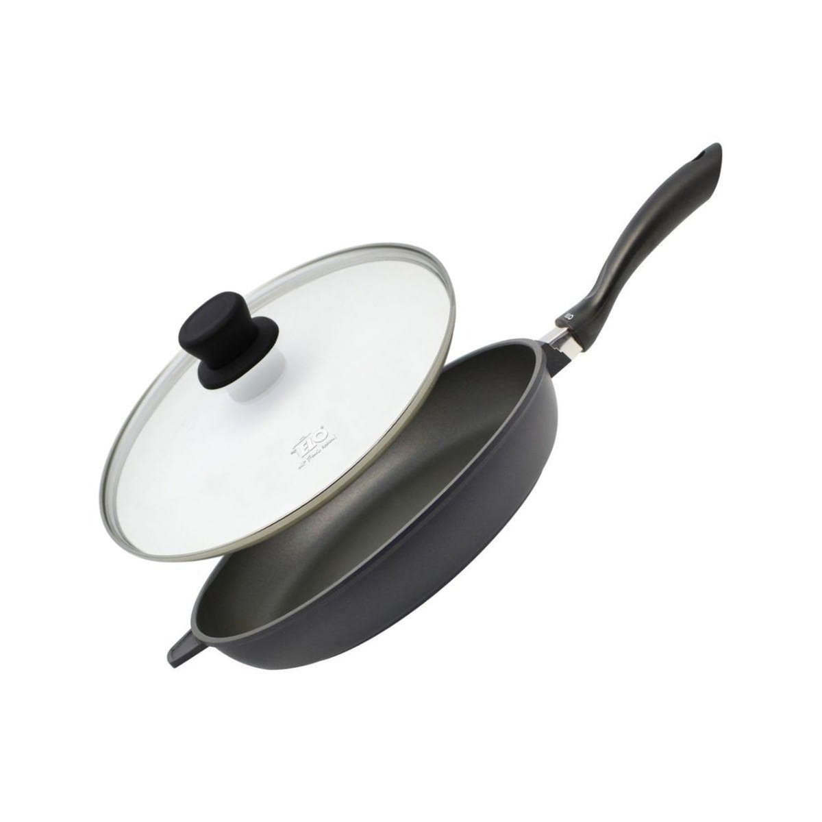 ELO Poêle à frire 32 cm avec couvercle en verre sans PFAS Elo Alucast