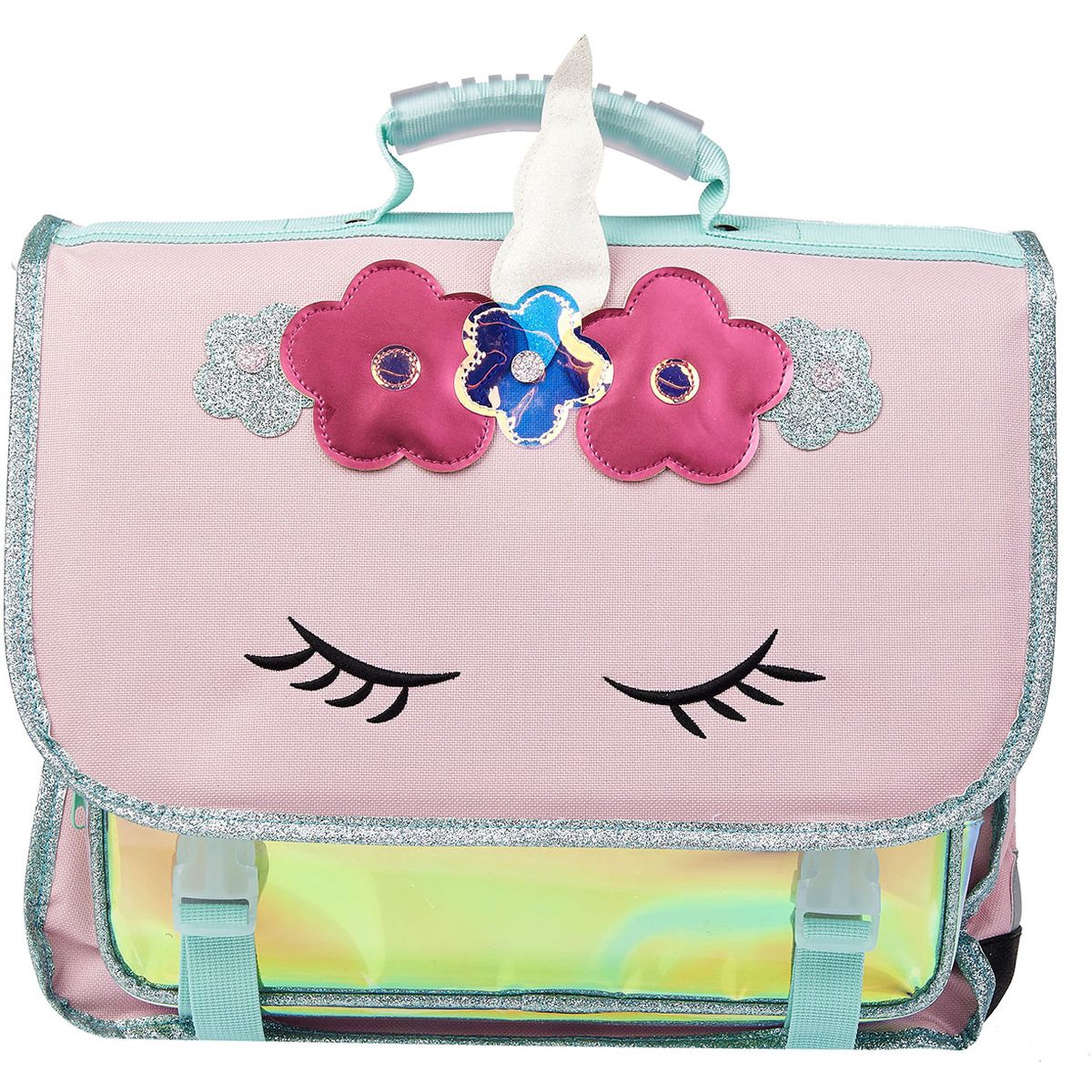 Voir la diapositive 1 : VIQUEL Cartable 38 cm CP/CE1/CE2 rose et bleu LICORNE 