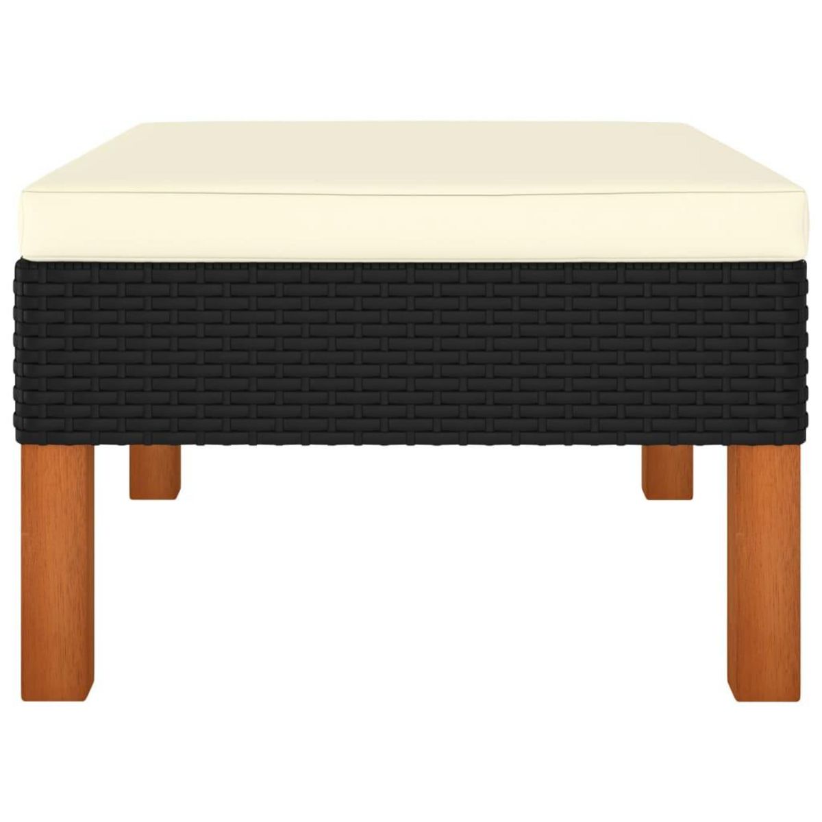 VIDAXL Repose-pied Resine tressee et bois d'eucalyptus massif