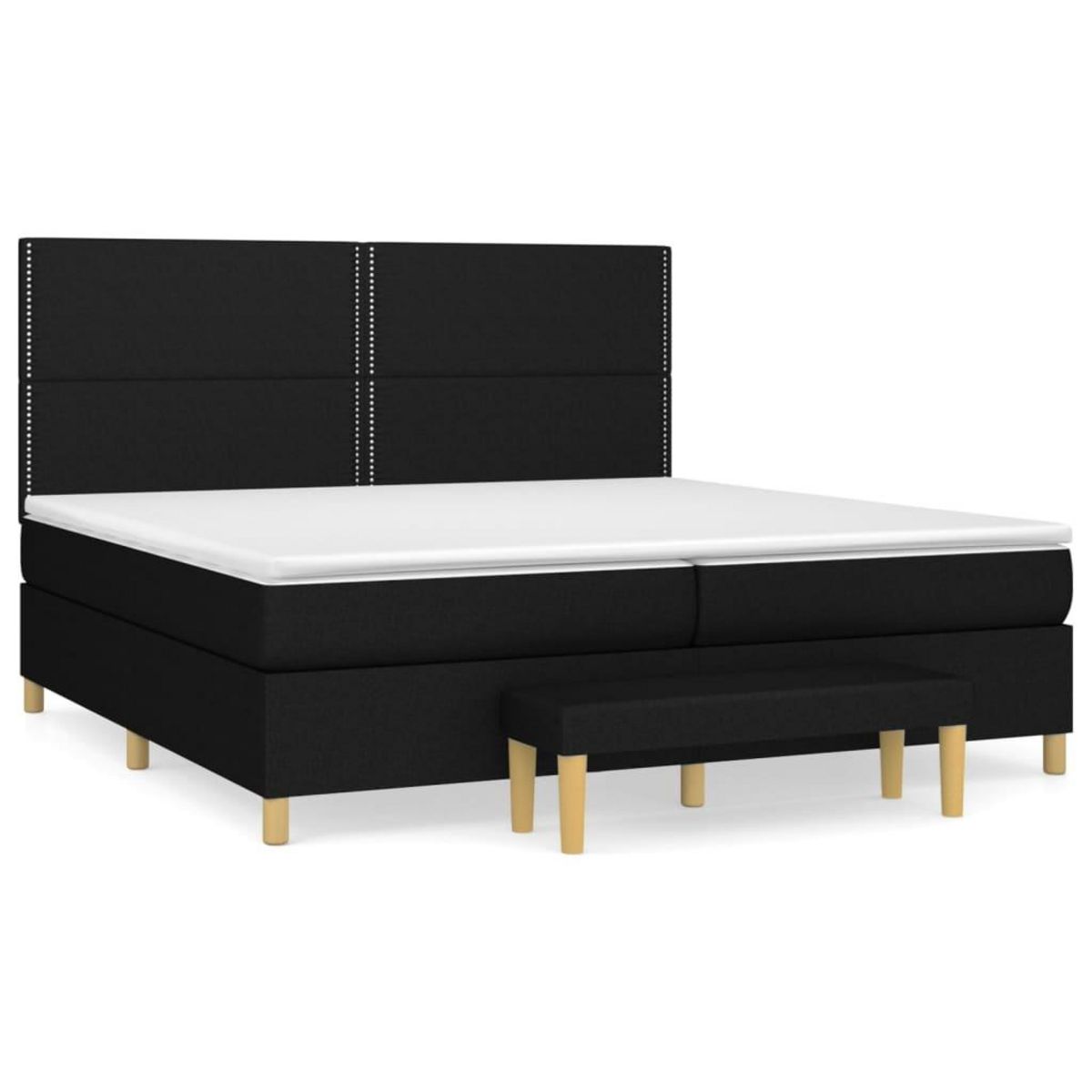 VIDAXL Sommier a lattes de lit avec matelas Noir 200x200 cm Tissu